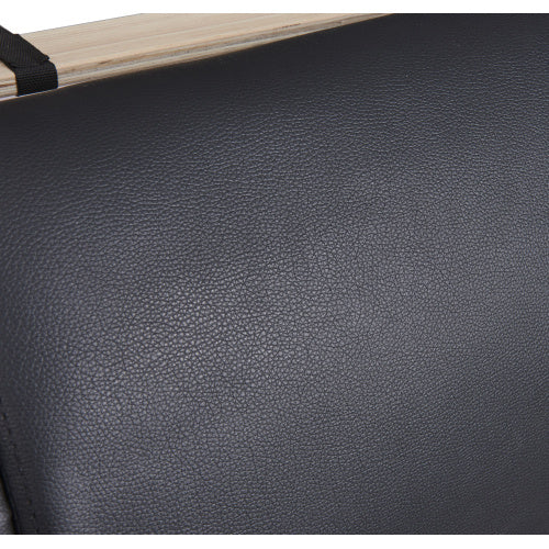 Full Size Upholstered Faux Leather Platform Bed With LED Light Bed Fra