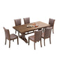 78.74 Rectangular Rubber Wood Dining Table For 6-8 With Wooden Trestle