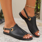 Fashion Solid Peep-toe Sandals With Back-srtap Summer Casual Outdoor
