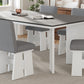 Modern 7-Piece Dining Table Set with 6 Upholstered Dining Chairs, Dark