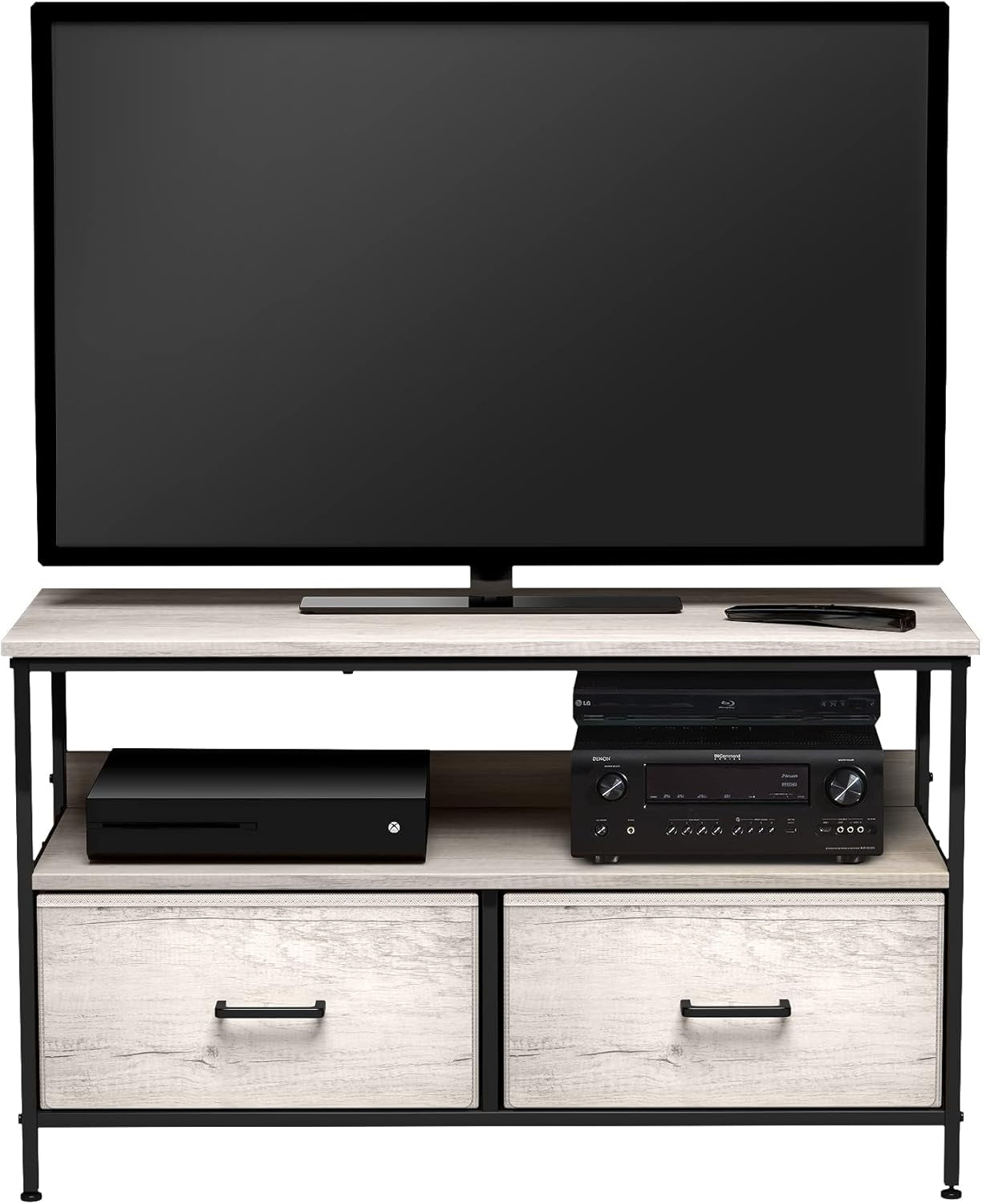 TV Stand Dresser with 2 Drawers - Television Riser Chest with Storage