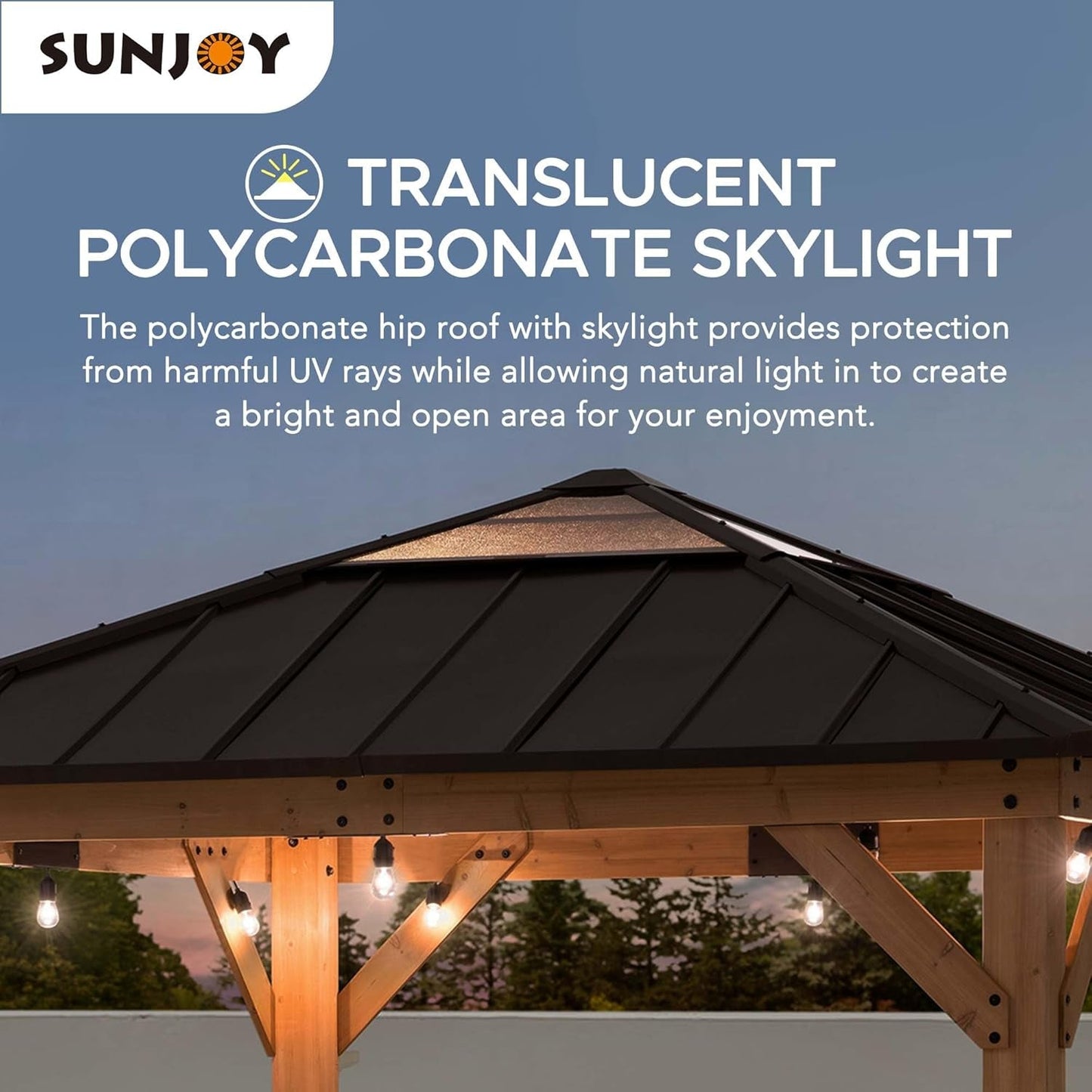 Hardtop Gazebo 9 X 9 Ft. Cedar Framed Wood Gazebo with Brown Steel &