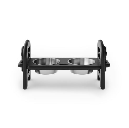 White Adjustable Pet Bowl Travel Ready HDPE Durable Poly Lumber