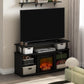 Jensen Open Shelving Storage Fireplace TV Entertainment Center for TV