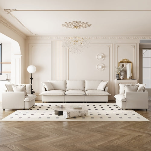 3 Piece Living Room Sofa Set,Modular Chenille Sectional