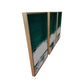 Set Of Three Three Piece Deep Green Black and White Abstract Canvas