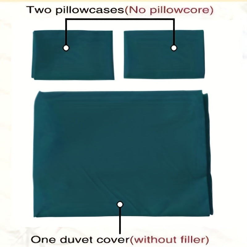 3Piece Solid Color Soft Duvet Cover Set