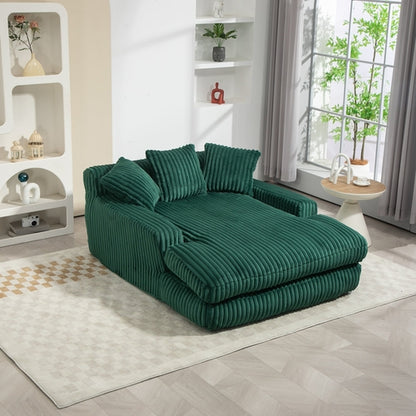 Corduroy lazy sofa With 3 back pillows,Comfy Sofa- Deep Seat Couch for