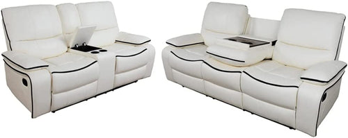 1 Piece Faux Leather Manual Reclining Sofa with Back Panel for Living