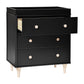Lolly 3-Drawer Changer Dresser with Removable Changing Tray in Black