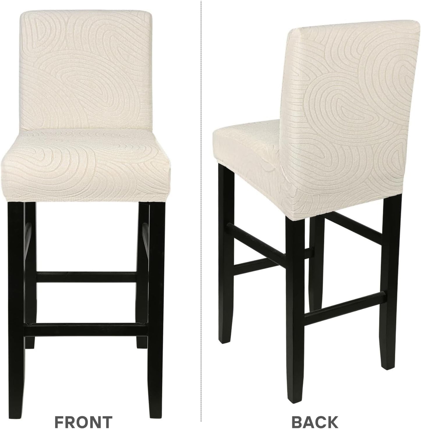 Water Repellent Bar Stool Covers Set of 4, Stretch Washable Barstool
