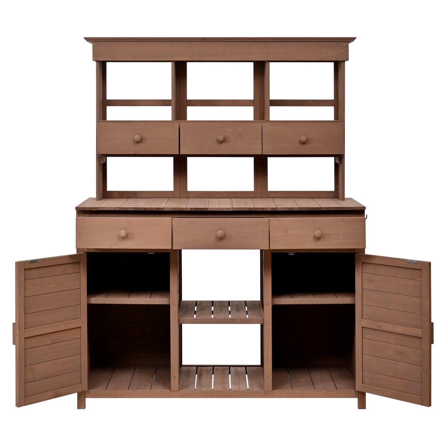 65.7'' H Tall Garden Potting Bench Table with Hutch,Patio Storage