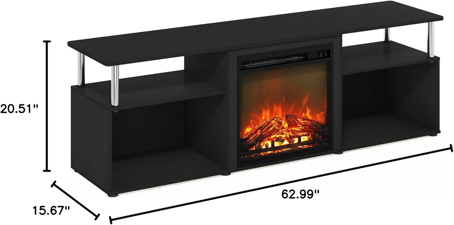 Jensen Open Storage Fireplace Entertainment Center for TV up to 70