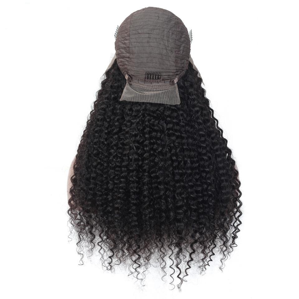 180% Density Full 4x4 Transparent Lace Front Kinky Curly Human Hair Wi - Walbiz.com