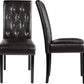 Faux Leather Dining Chairs, Button Tufted Dining Room Chairs with