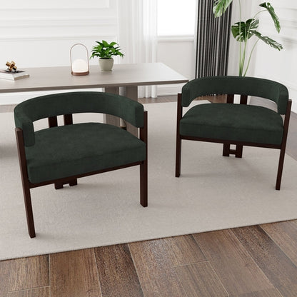 Modern Accent Chair Teddy Upholstered Armchair with Open Back 3 Legs