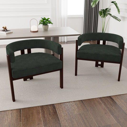 Modern Accent Chair Teddy Upholstered Armchair with Open Back 3 Legs