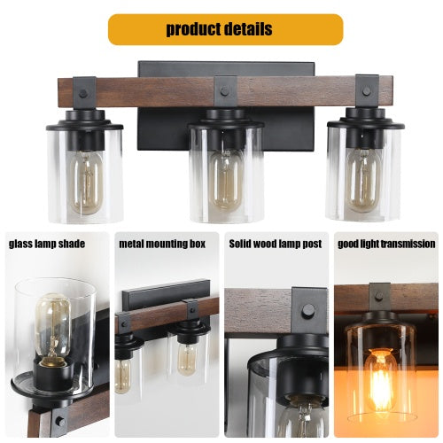 3 Lamps Farmhouse Dresser Lamps Rustic Bathroom Lamps Bathroom Wall