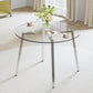 Modern Minimalist Style Round Transparent Tempered Glass Table,