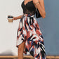 Lace Patchwork Printed V-Neck Dress