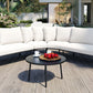 Patio Half- Moon Curved Outdoor Furniture Sofa Set with Coffee Table,