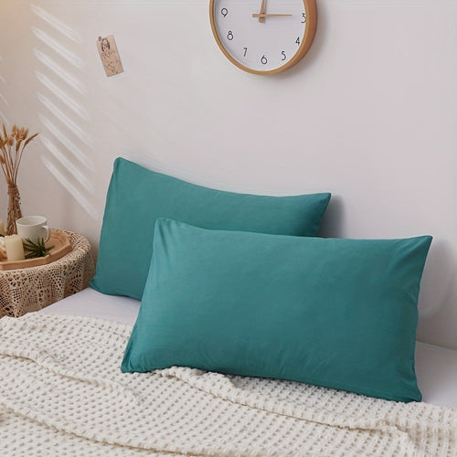 Set of 2 Brushed Solid Pillow Covers No Inserts