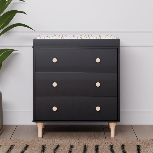 Lolly 3-Drawer Changer Dresser with Removable Changing Tray in Black