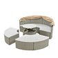 Patio Furniture Round Outdoor Sectional Sofa Set Rattan Daybed