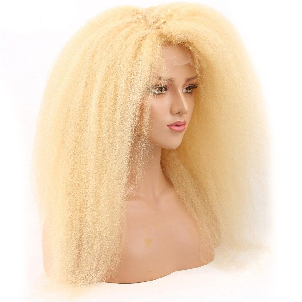 200% Density Kinky Straight 613 Blonde 13x4 Lace 13x6 Frontal Wigs - Walbiz.com