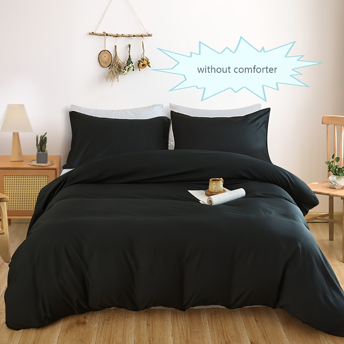 3Piece Solid Color Soft Duvet Cover Set