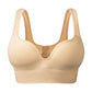 Back Button Up Bra With Wide White Straps