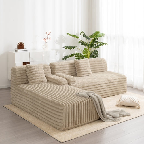 110' Cloud Sectional Sofa Upholstered Couch Free-combined Sofa for