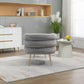 Upholstered Velvet Barrel Accent Chair with Ottoman,Accent Comfy