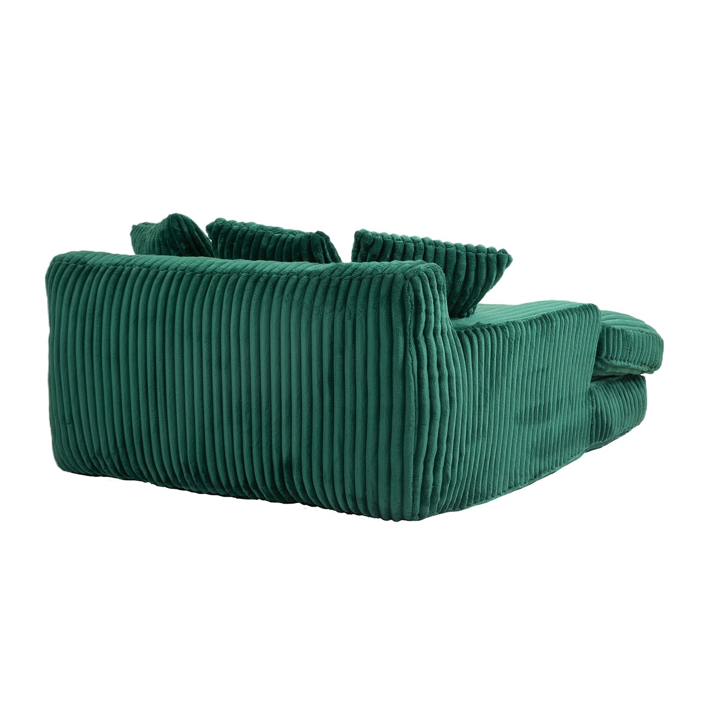Corduroy lazy sofa With 3 back pillows,Comfy Sofa- Deep Seat Couch for