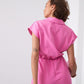 Elegant jumpsuit with an envelope neckline pink 5132