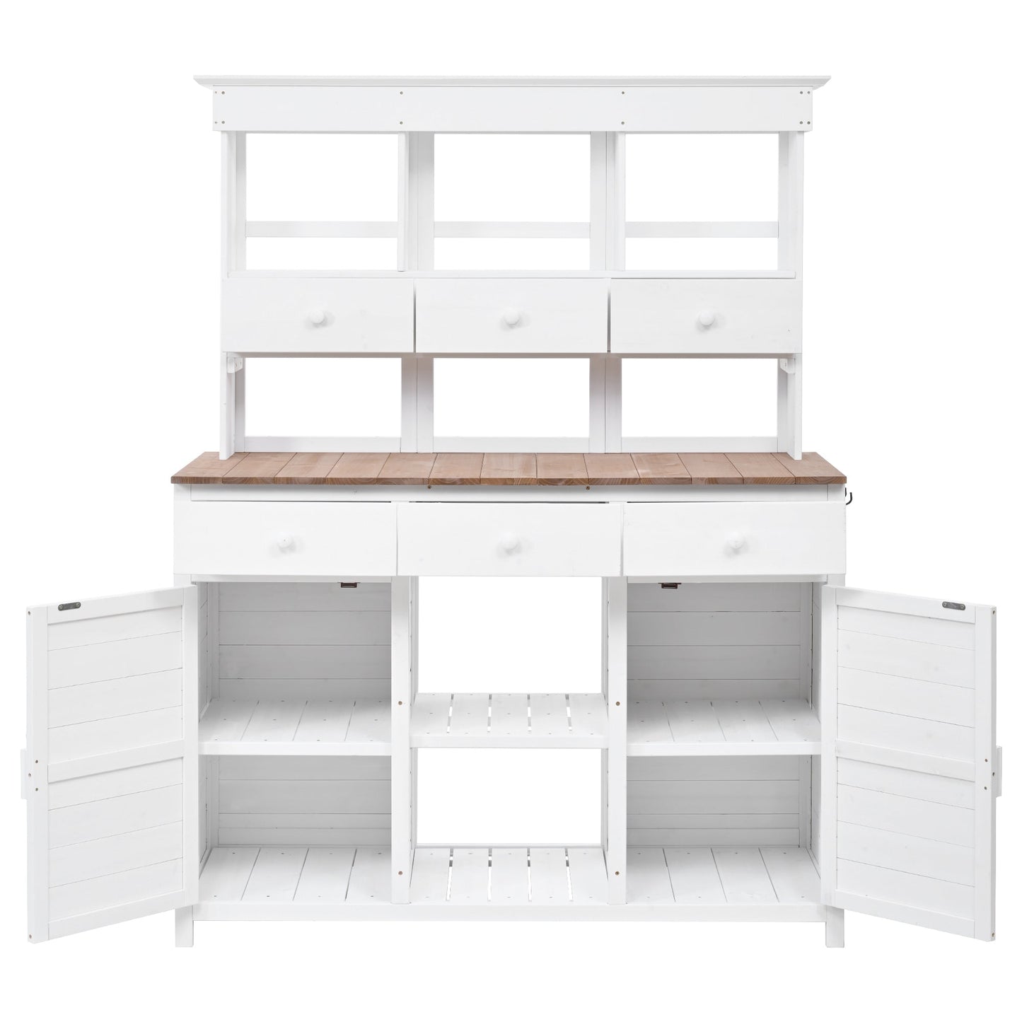 65.7'' H Tall Garden Potting Bench Table with Hutch,Patio Storage