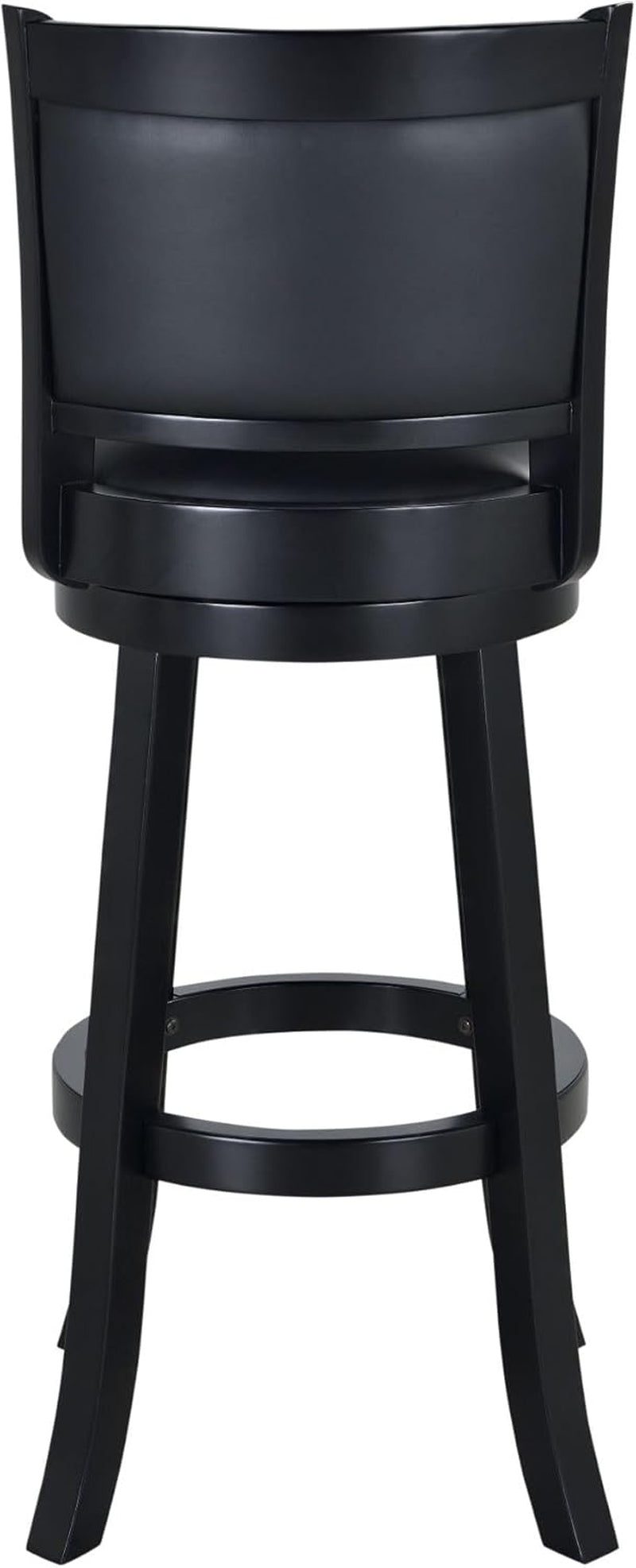 Augusta Extra Tall Swivel Bar Stool, 34-Inch, Black