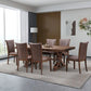 78.74 Rectangular Rubber Wood Dining Table For 6-8 With Wooden Trestle