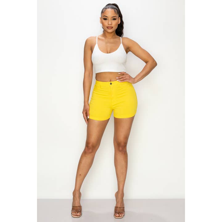 High Waisted Shorts YELLOW 2XL – walbiz.com