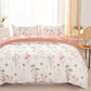 3Piece Floral Duvet Cover Set Soft Pastoral Style Bedding