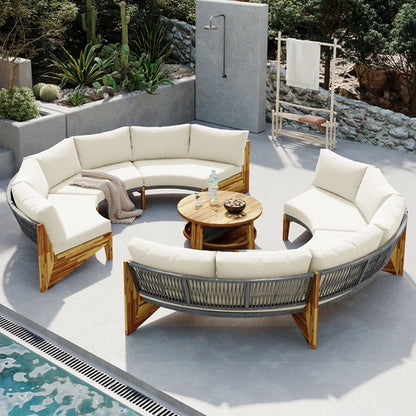 6 - Person Outdoor Seating Group with Cushions and A Coffee Table(old