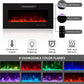 Modern TV Stand with Electric Fireplace and LED Lights