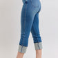 Judy Blue Full Size Skinny Cuff Capris Jeans with Pockets Plus Size