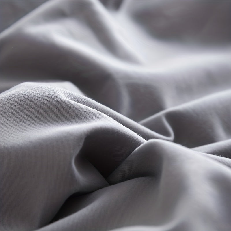 Dark Grey Microfiber Duvet Cover Set with Zipper