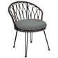 Outdoor Leisure Set, 2 Rattan Single Chairs with A Glass Round Table,