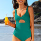 Women Cutout Scoop Neck One Piece Bathing Suit