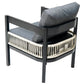 Multi-person Outdoor Iron Sofa Set with A table, Rattan Decoration,