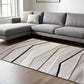 7' X 10' Gray Brown and Beige Abstract Area Rug