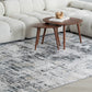 7' X 10' Beige Gray and White Abstract Area Rug