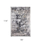 7' X 10' Beige Gray and White Abstract Area Rug